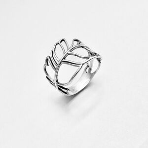 Sterling Silver Thin Delicate Cut Out Leaf Ring, Silver Rings, Tree of Life Ring